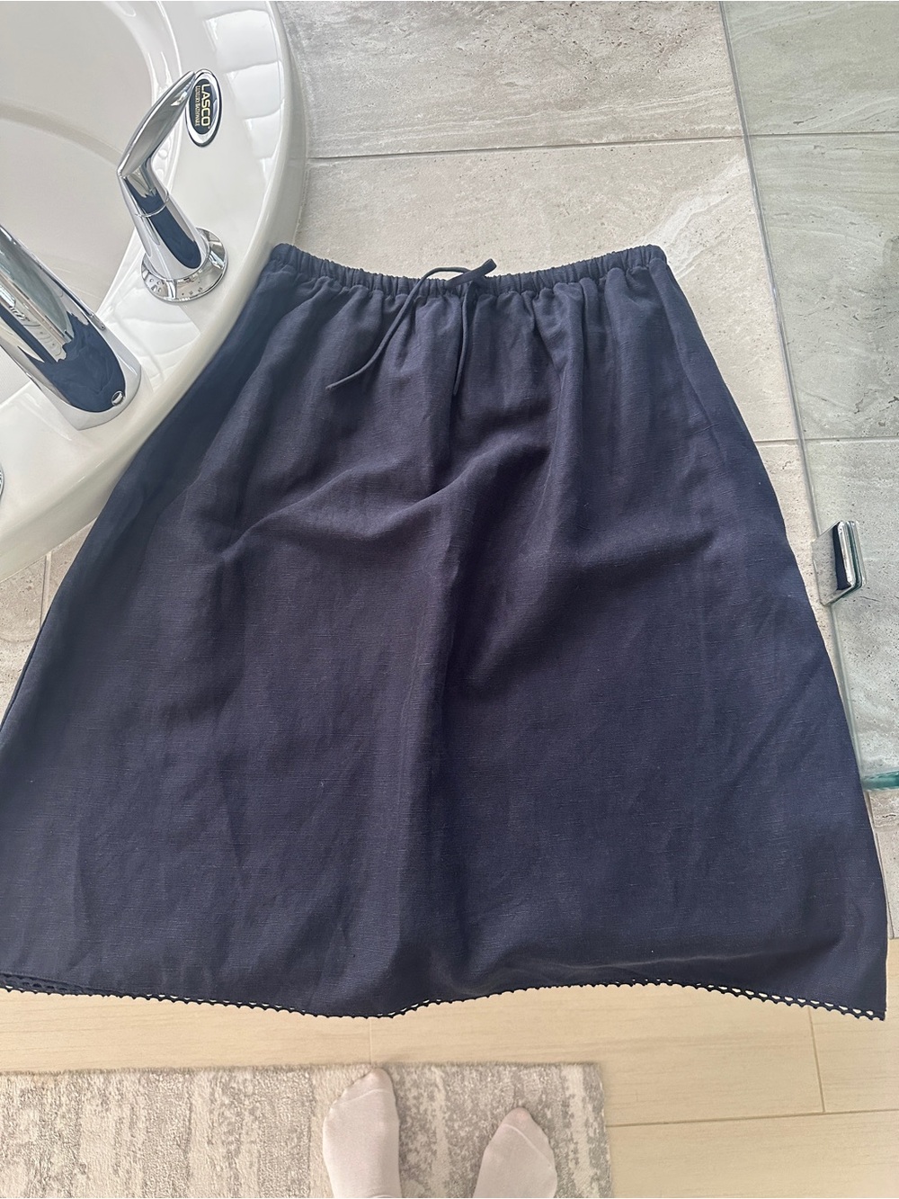 Aritzia linen midi skirt